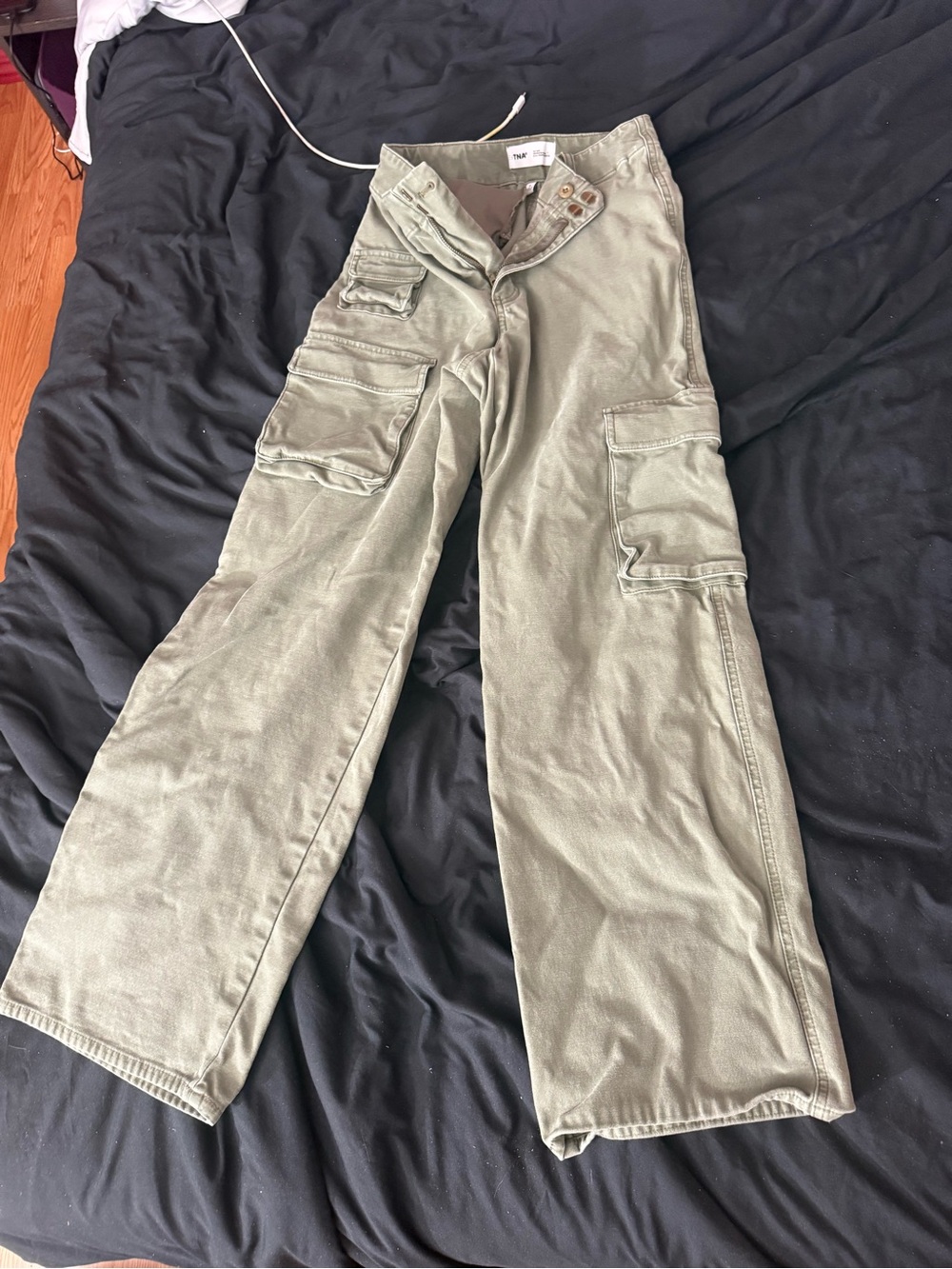 TNA Olive Cargo Pants with Multiple Utility Pockets